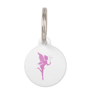 Placa Para Mascotas Hermosa silueta de hada chica