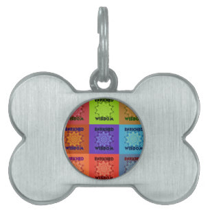 Placa Para Mascotas Hermosa y colorida maravilla de la sabiduría enriq