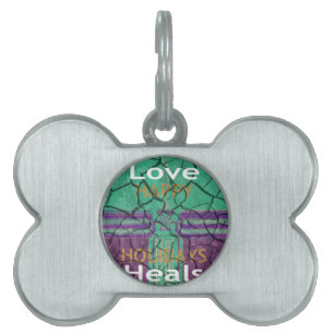 Placa Para Mascotas Hermoso barro rajado rústico cura el arte de texto