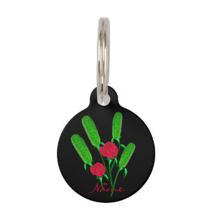 Placa Para Mascotas Hermoso Bouquet de pastas con Rosas Thunder_Cove