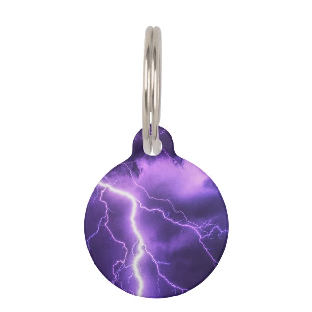 Placa Para Mascotas hermoso cielo, trueno (Anverso)