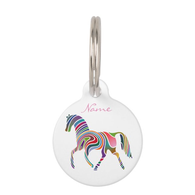 Placa Para Mascotas Hermoso color arcoiris Caballo Thunder_Cove (Reverso)