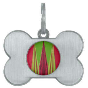 Placa Para Mascotas Hermoso diseño de arte fractal verde amarillo rojo