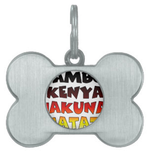 Placa Para Mascotas Hermoso Jambo Kenya Hakuna Matata Agradable Arte