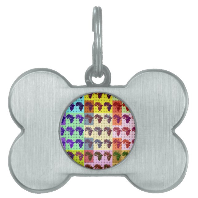 Placa Para Mascotas Hermoso mapa africano de arte de Papanicolau revis (Frente)