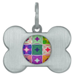 Placa Para Mascotas Hermoso patrón de impresión a cuadros de verificac