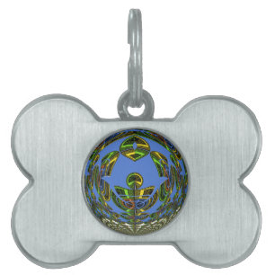 Placa Para Mascotas Hermoso vector étnico tradicional africano azul