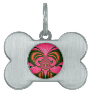 Placa Para Mascotas Hermoso verde dorado rojo rosado caliente africano