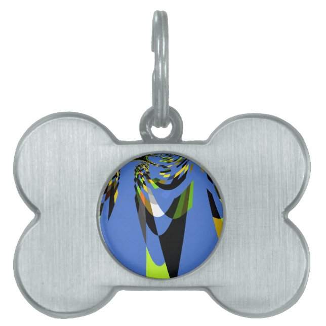 Placa Para Mascotas Hermoso y encantador arte vectorial sin mar azul (Frente)