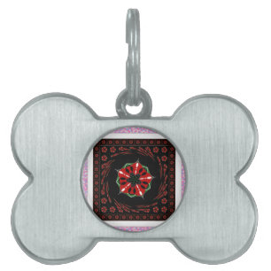 Placa Para Mascotas Hermosos corazones blancos rosados de diseño de am