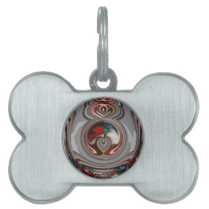 Placa Para Mascotas Hermosos Navidades Corazón de colores de temporada