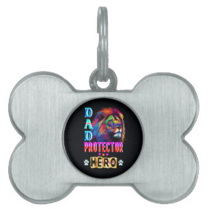 Placa Para Mascotas Héroe del protector de papá