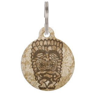 Placa Para Mascotas Hibisco apenado Hawaiian de Ku-Tiki