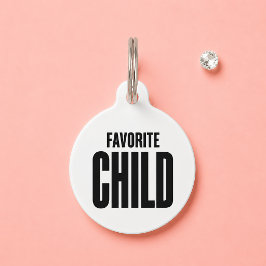 Placa Para Mascotas Hijo Favorito Divertido Blanco Nombre Personalizad