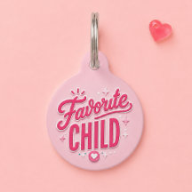 Hijo Favorito Rosa Personalizado Perro Gato