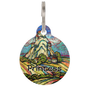 Placa Para Mascotas Hill Castle Fantasy