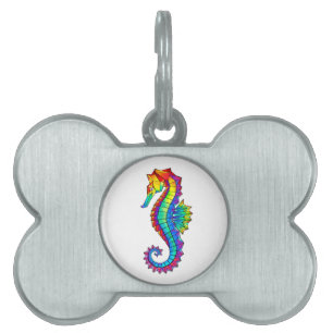 Placa Para Mascotas Hipoahoría marino poligonal arcoiris