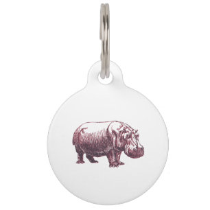 Placa Para Mascotas Hippopotamus