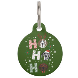 Placa Para Mascotas Ho Ho Ho Gran Danés Feliz Navidad
