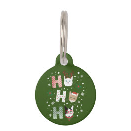 Placa Para Mascotas Ho Ho Ho Ho Gats Feliz Navidad