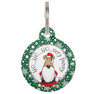 Placa Para Mascotas HO HO HO Muy Gracioso Santa Costume Enfadado Perro