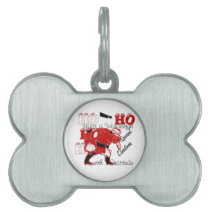 Placa Para Mascotas HO HO HO tiene Navidades maravillosos con gratitud