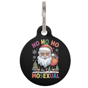 Placa Para Mascotas Ho Ho Navidades homosexuales de Santa Holiday Orgu