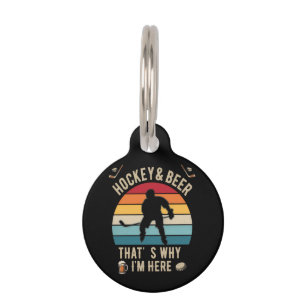 Placa Para Mascotas Hockey Angustiado y Hockey de Castigo de Cerveza P