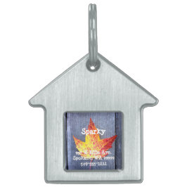 Placa Para Mascotas Hoja de arce del otoño