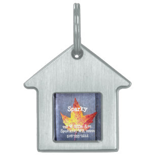 Placa Para Mascotas Hoja de arce del otoño