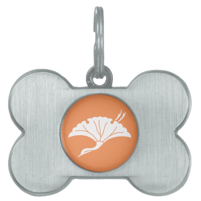 Placa Para Mascotas Hoja de ginkgo en forma de grana (Frente)