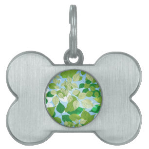 Placa Para Mascotas Hojas