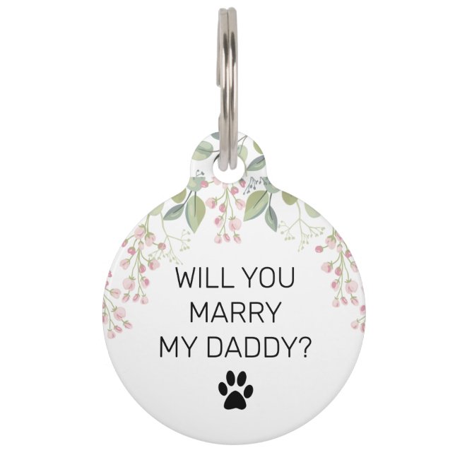 Placa Para Mascotas Hojas De Eucalipto Y Texto Gracioso (Anverso)