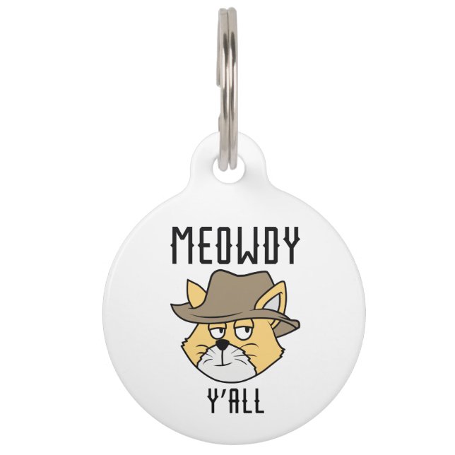 Placa Para Mascotas Hola a todos, miau (Anverso)