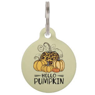 Placa Para Mascotas Hola Amante de la Calabaza Temporada de Otoño Acci