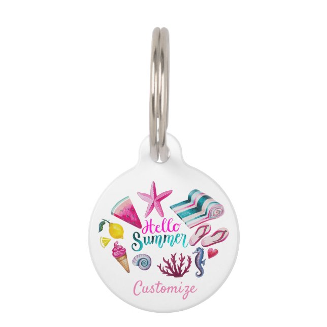 Placa Para Mascotas Hola Summer Beach Thunder-Cove (Reverso)