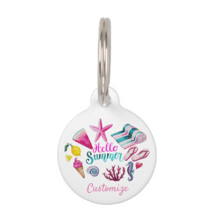 Placa Para Mascotas Hola veraniego Thunder Cove 