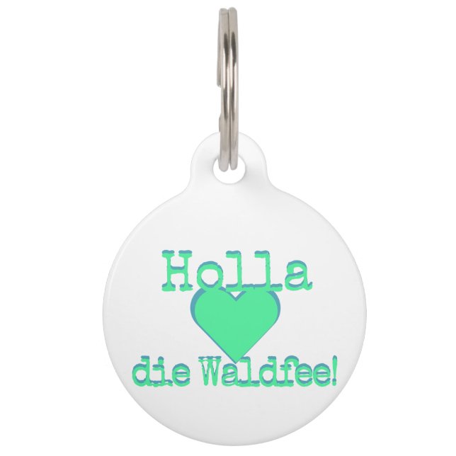 Placa Para Mascotas Holla die Waldfee – Dog Collar Hundehalsband neon (Anverso)