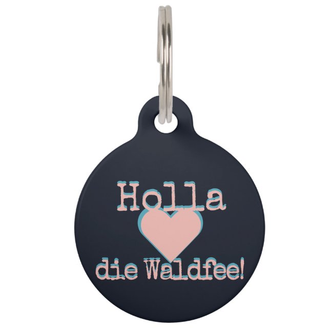 Placa Para Mascotas Holla die Waldfee – Dog Collar Hundehalsband neon (Anverso)