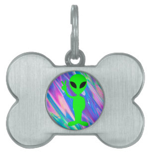 Placa Para Mascotas holograma alienígena