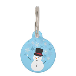 Placa Para Mascotas Hombre de nieve y lagos