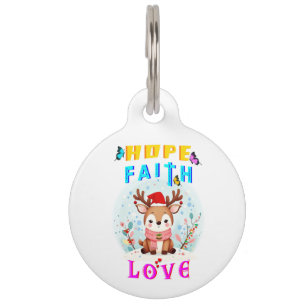 Placa Para Mascotas Hope Faith Love