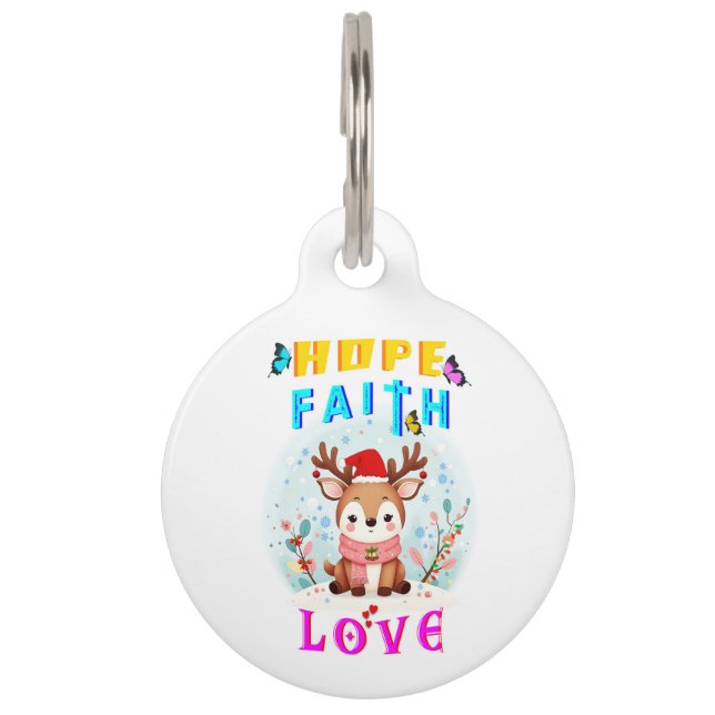 Placa Para Mascotas Hope Faith Love (Anverso)