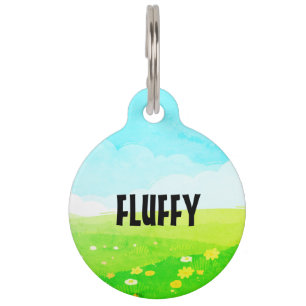 Placa Para Mascotas hora de primavera del campo de personalizable