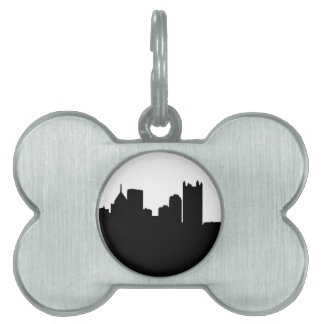 Placa Para Mascotas Horizonte de la ciudad de Pittsburgh