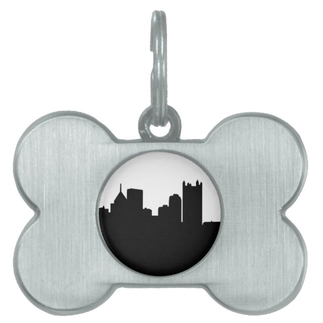 Placa Para Mascotas Horizonte de la ciudad de Pittsburgh (Frente)