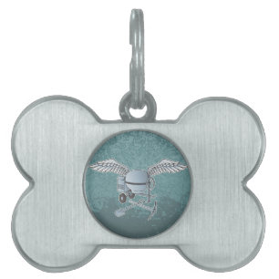 Placa Para Mascotas Hormigonera gris azulado