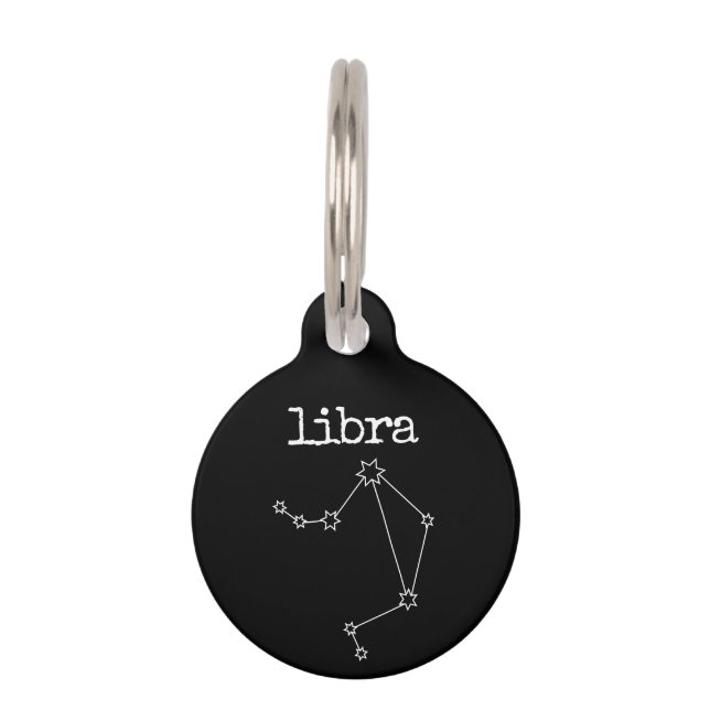 Placa Para Mascotas Horoscopio celeste Libra (Anverso)