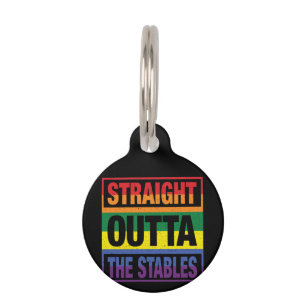 Placa Para Mascotas Horse Art Straight Outta The Stables