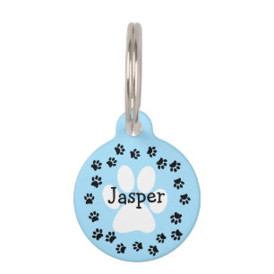 Placa Para Mascotas Huella de pata de perro personalizada con color y 